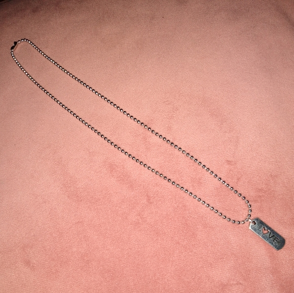 Hope Word Charm Necklace Mini Dog Tag Any Length Silver Handmade Choker - Picture 6 of 8